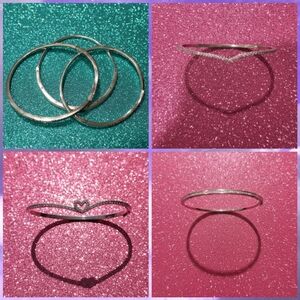 3pc S925 CZ Oval Bangle Set - 7.9